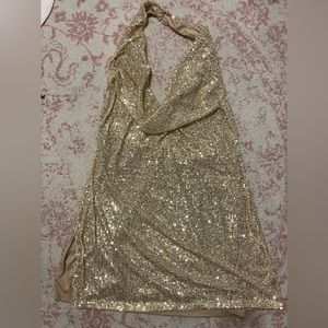 Gold Mini dress with sequins